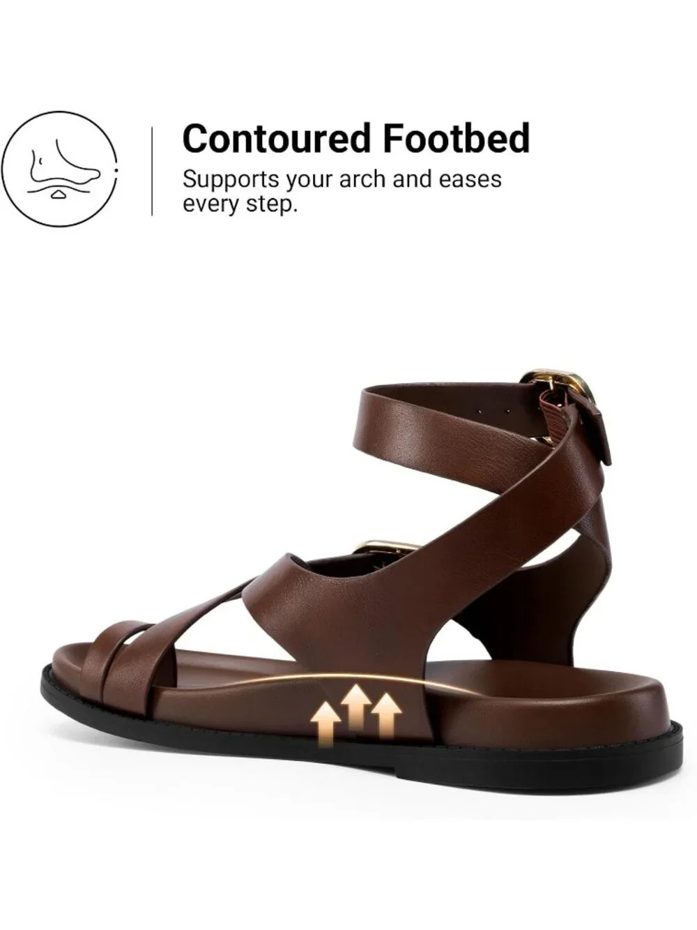Women's Brown Flat Solid Thong Comfortable Footbed Platform Strappy Sandal Shoes